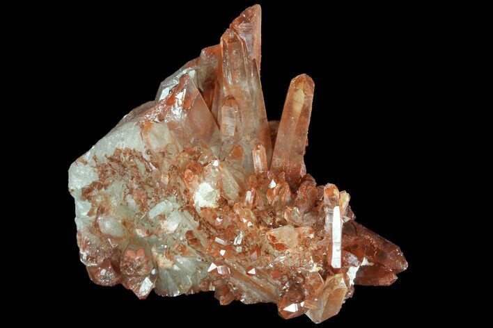Natural, Red Quartz Crystal Cluster - Morocco #88904